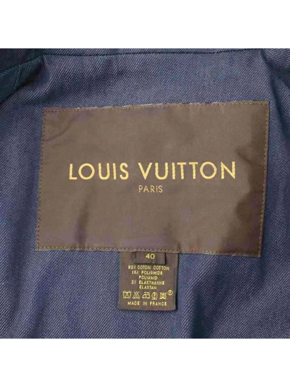 Louis Vuitton Denim Jacket Stand Color Stretch 40 Navy MW